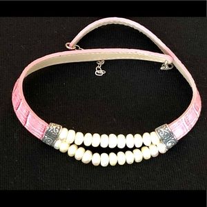 Pearl and Leather necklace